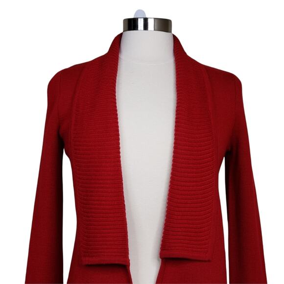 Loft Shawl Collar Merino Wool Blend Open Cardigan - Picture 4 of 10